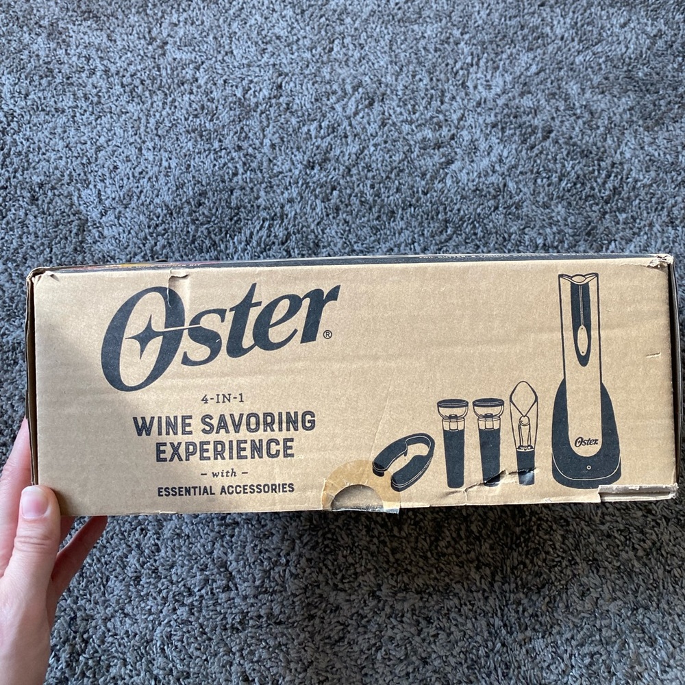 Silver Oster Electric Wine Opener Kit - New in Box